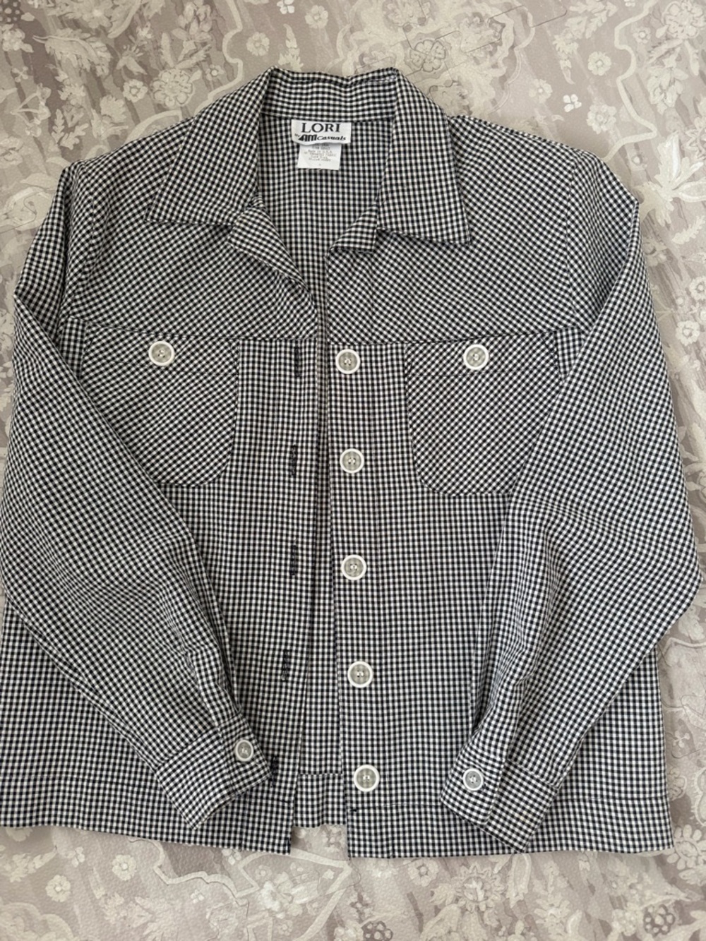 Vintage Black & White Gingham pants and jacket matching set